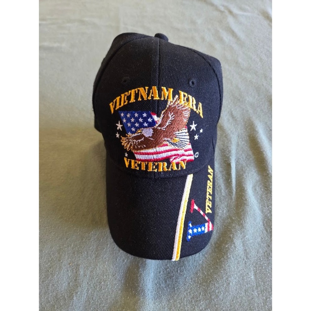 Kys Vietnam Era Veteran Hat Black Eagle American Flag Embroidered Baseball Cap